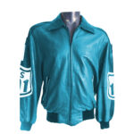 Michael Hoban US 101 Light Blue White Leather Jacket