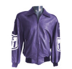 Michael Hoban US 101 Purple White Leather Jacket