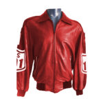 Michael Hoban US 101 Red White Leather Jacket