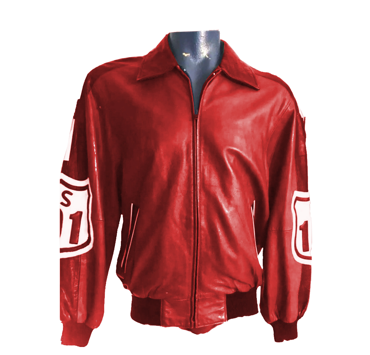 Michael Hoban US 101 Red White Leather Jacket (2) Michael Hoban US 101 Red White Leather Jacket