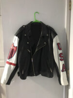 Michael Hoban USA Biker Patriot Black Leather Jacket
