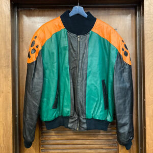 Michael Hoban Wolf Orange Green Leather Jacket