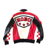 Michael Hobo Red Black White Leather Jacket