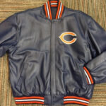 NFL Team Chicago Bears Navy Leather Jacket
