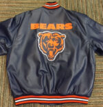 NFL Team Chicago Bears Navy Leather Jacket