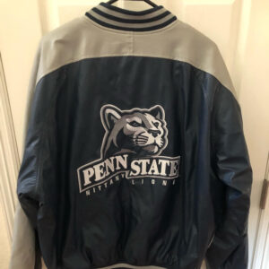 Navy Gray Penn State Nittany Lions Leather Jacket