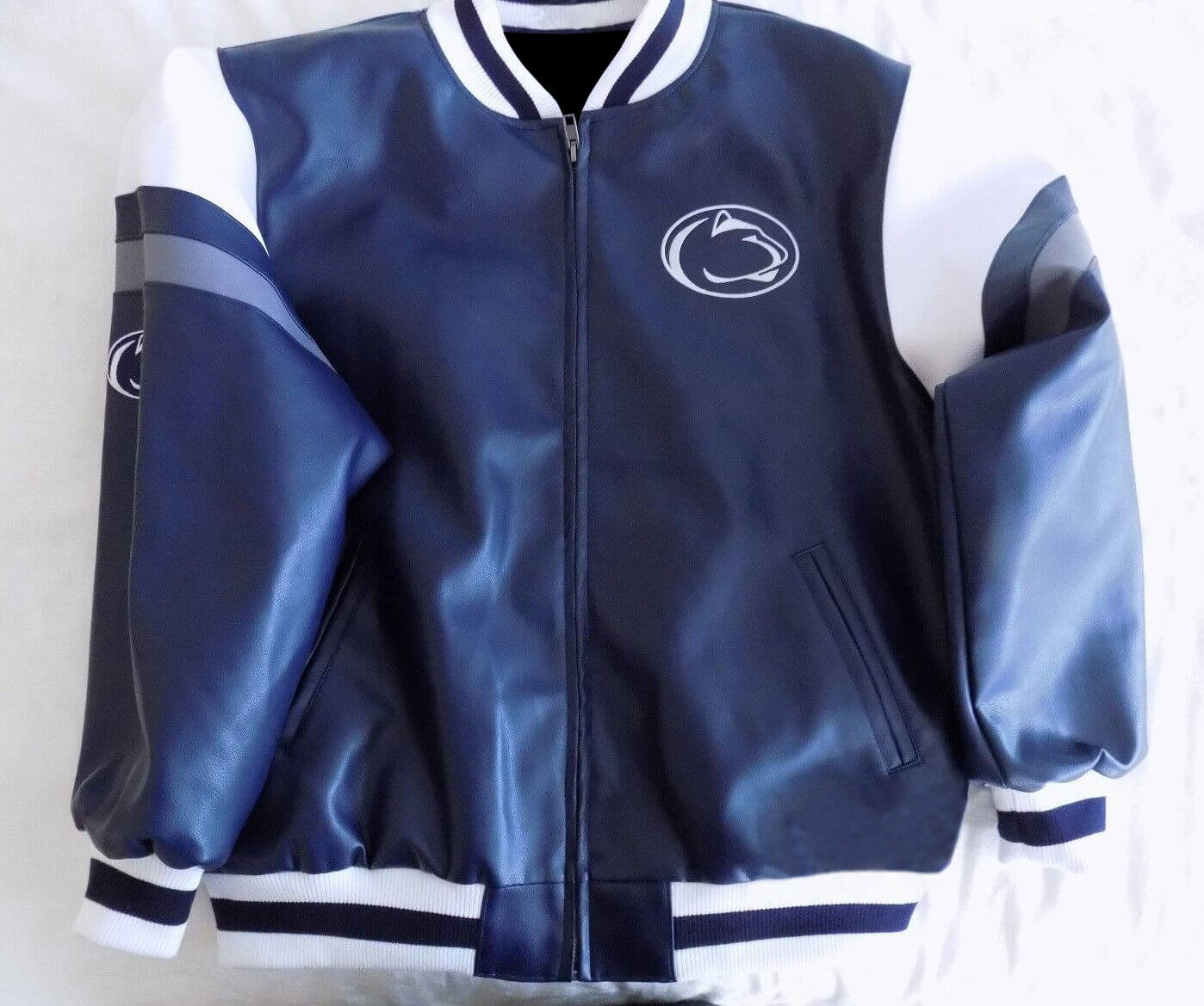 Penn State Nittany Lions Full Zip Leather Jacket (1) Penn State Nittany Lions Full Zip Leather Jacket