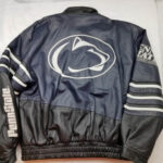 Penn State Nittany Lions Navy And Black Leather Jacket