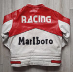 Red White Malboro Motorcycle Racing Leather Jacket
