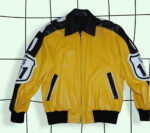 US 101 Michael Hoban Yellow And Black Leather Jacket