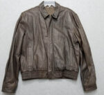 Vintage American Flag Zipper Leather Jacket