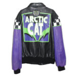 Vintage Arctic Cat Black And Purple Leather Jacket