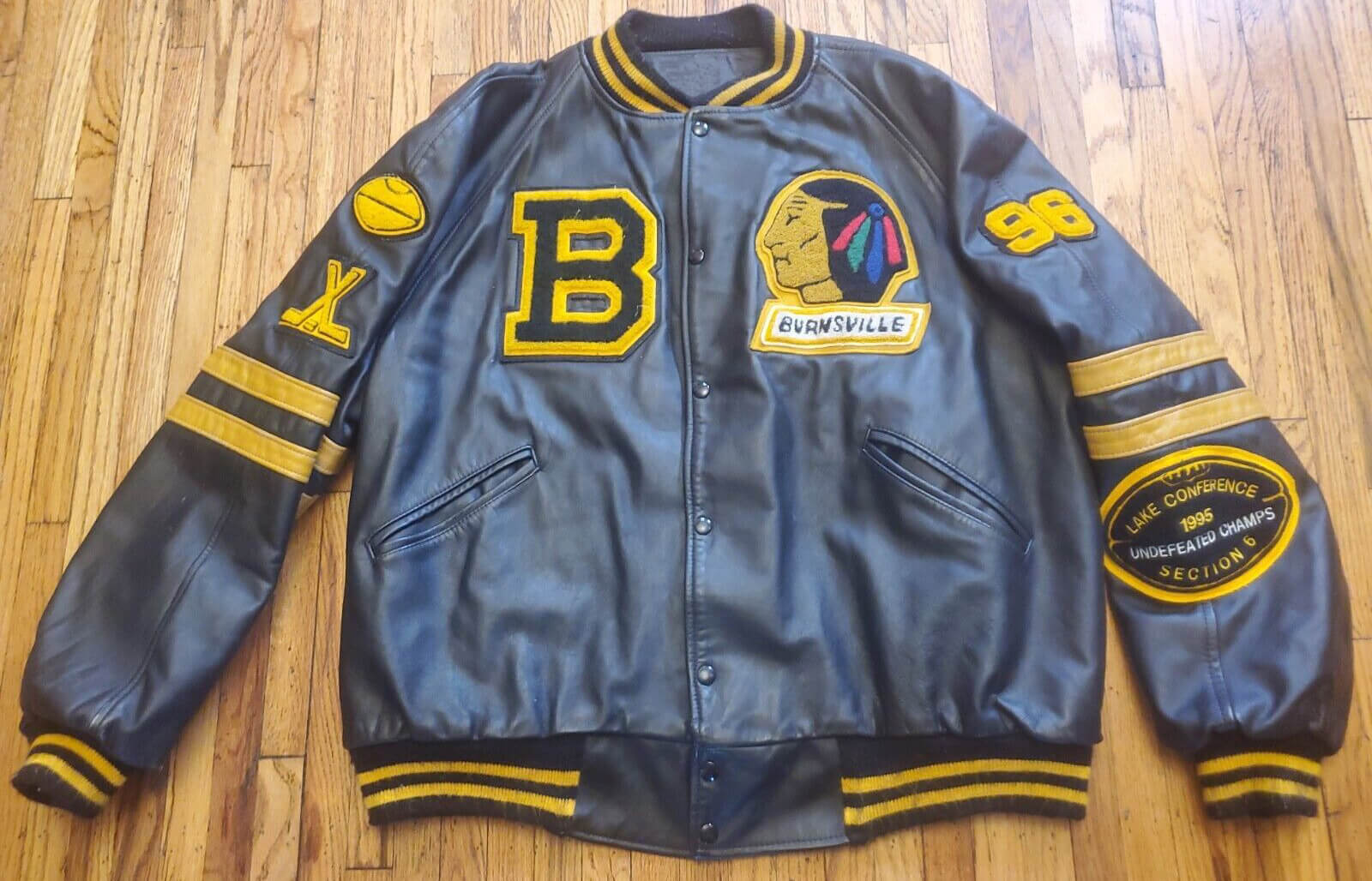 Maker of Jacket Fashion Jackets Vintage Braves Burnsville Leather Letterman