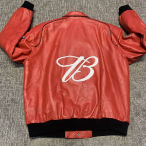 Vintage Bud Jeff Hamilton Red Leather Jacket