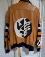 Vintage Hip Hop Brown Black White Leather Jacket