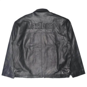 Vintage Malboro Black Leather Jacket