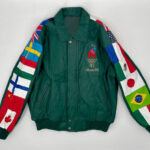 Vtg Atlanta 1996 Olympic Games Green Leather Jacket