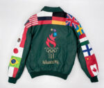 Vtg Atlanta 1996 Olympic Games Green Leather Jacket