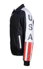 American flag Tricolor Leather Jacket