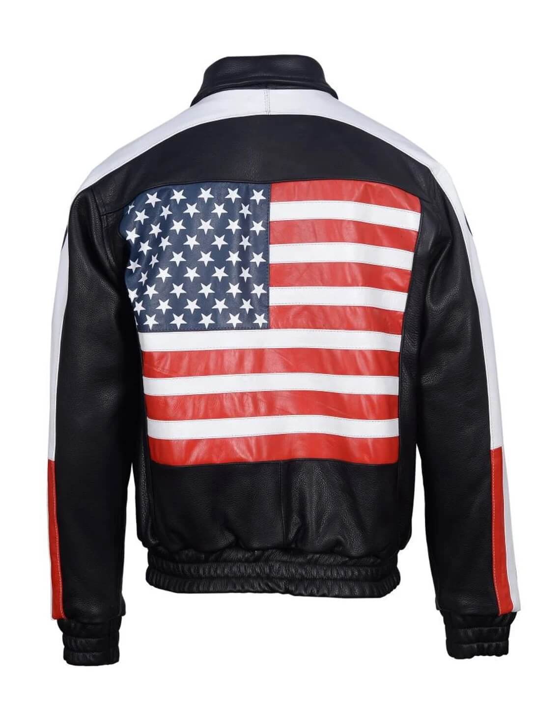 American flag Tricolor Leather Jacket (3) American flag Tricolor Leather Jacket