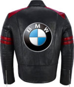 Black Red BMW Motorcycle Racing Leather Jacket