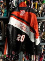 Black Red Tony Stewart NASCAR Leather Jacket