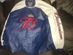 Dale Earnhardt Jr Blue White Bud Nascar Leather Jacket