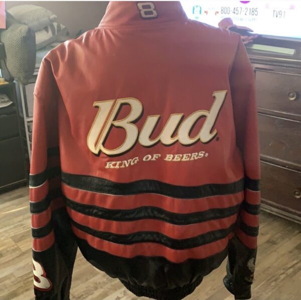 Dale Earnhardt Jr Red Black Bud Leather Jacket