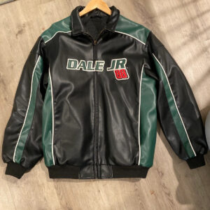 Dale JR 88 Amp Energy Black Green Leather Jacket