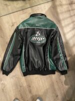Dale JR 88 Amp Energy Black Green Leather Jacket