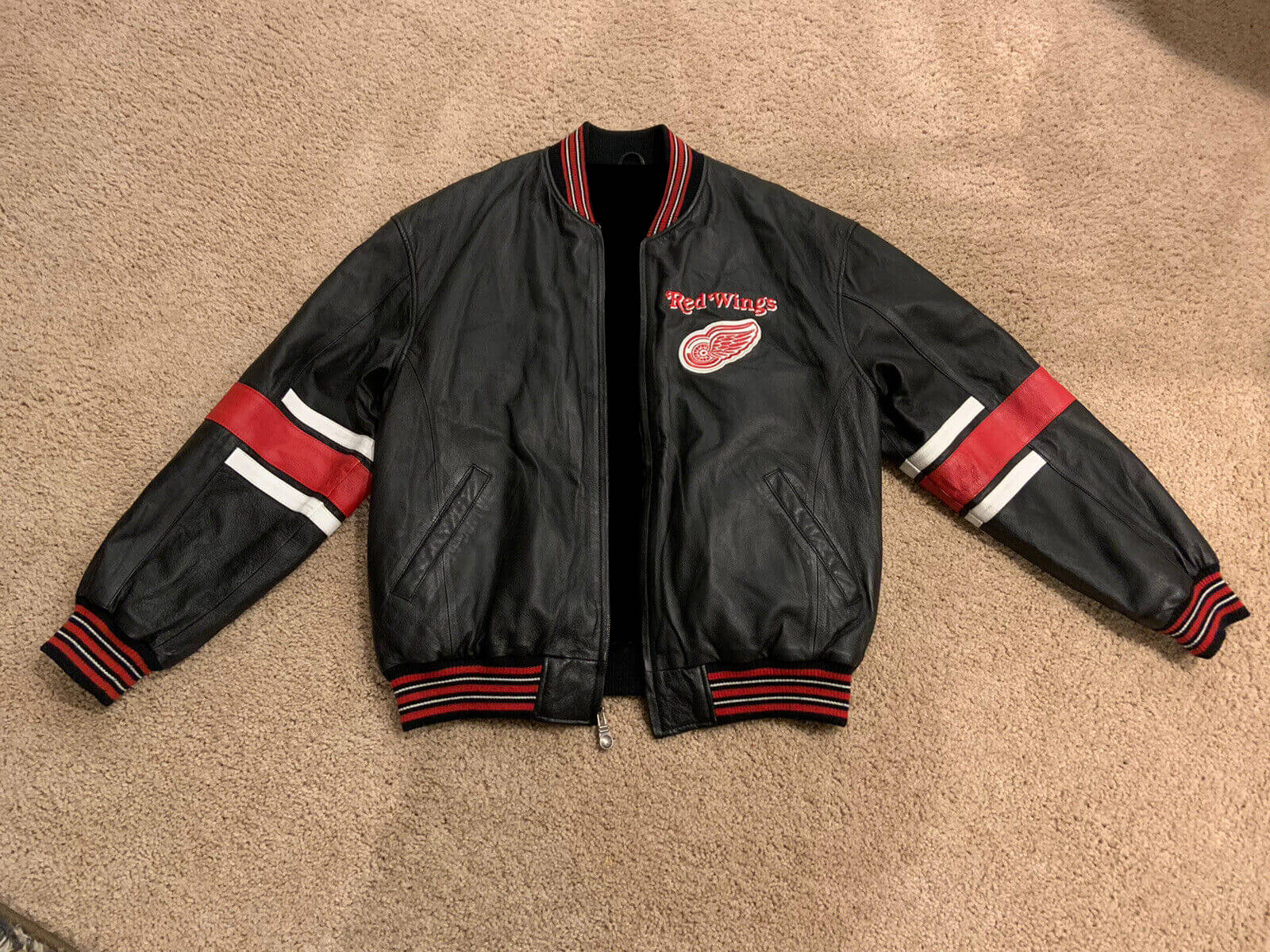 Detroit Red Wings 58 Sports Leather Jacket (1) Detroit Red Wings 58 Sports Leather Jacket