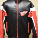 Detroit Red Wings Zip Up Leather Bomber Jacket