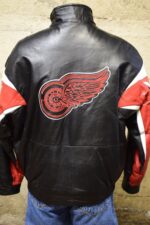 Detroit Red Wings Zip Up Leather Bomber Jacket