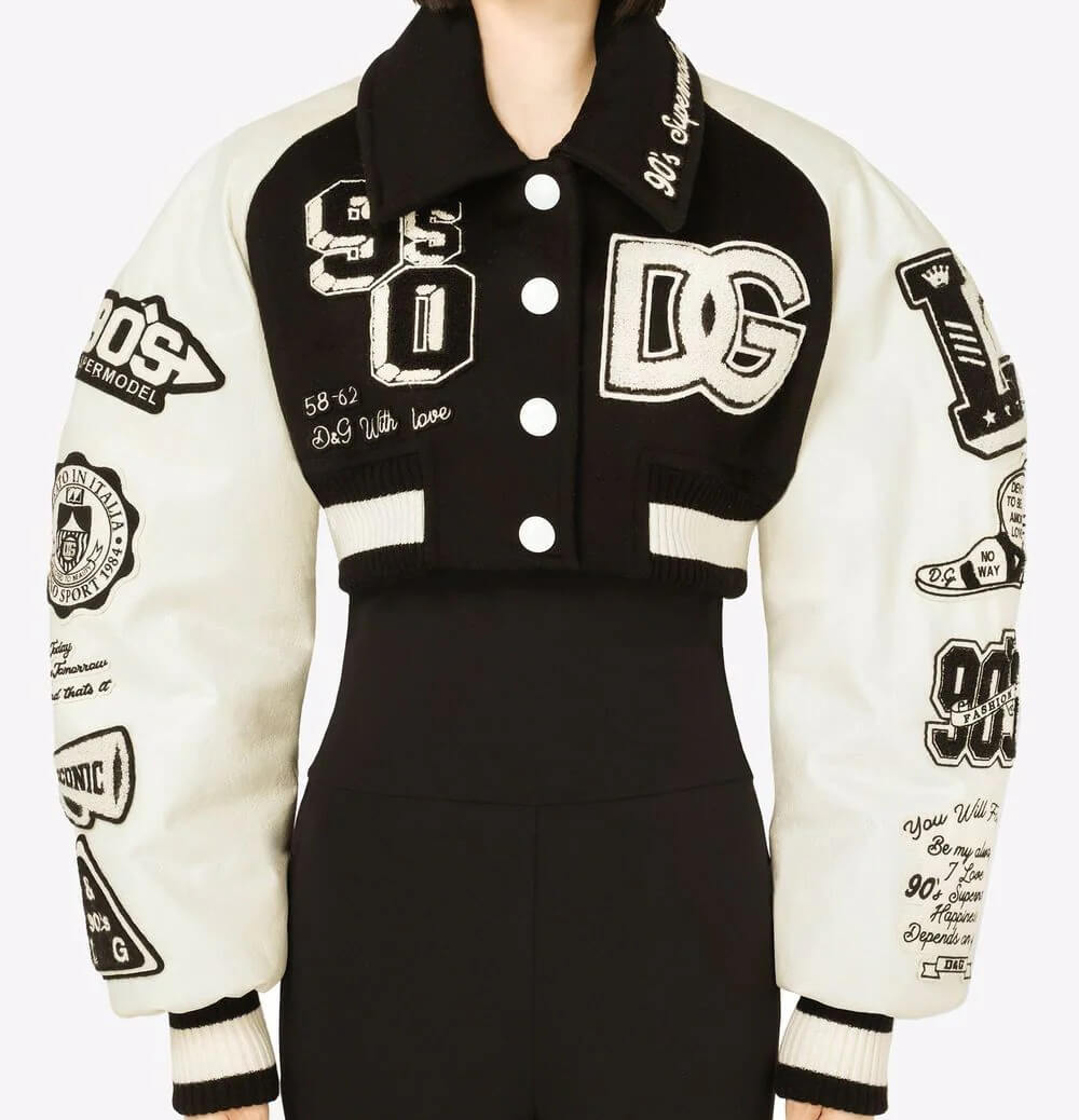 Dolce & Gabbana Cropped Bomber Varsity Jacket - Maker of Jacket
