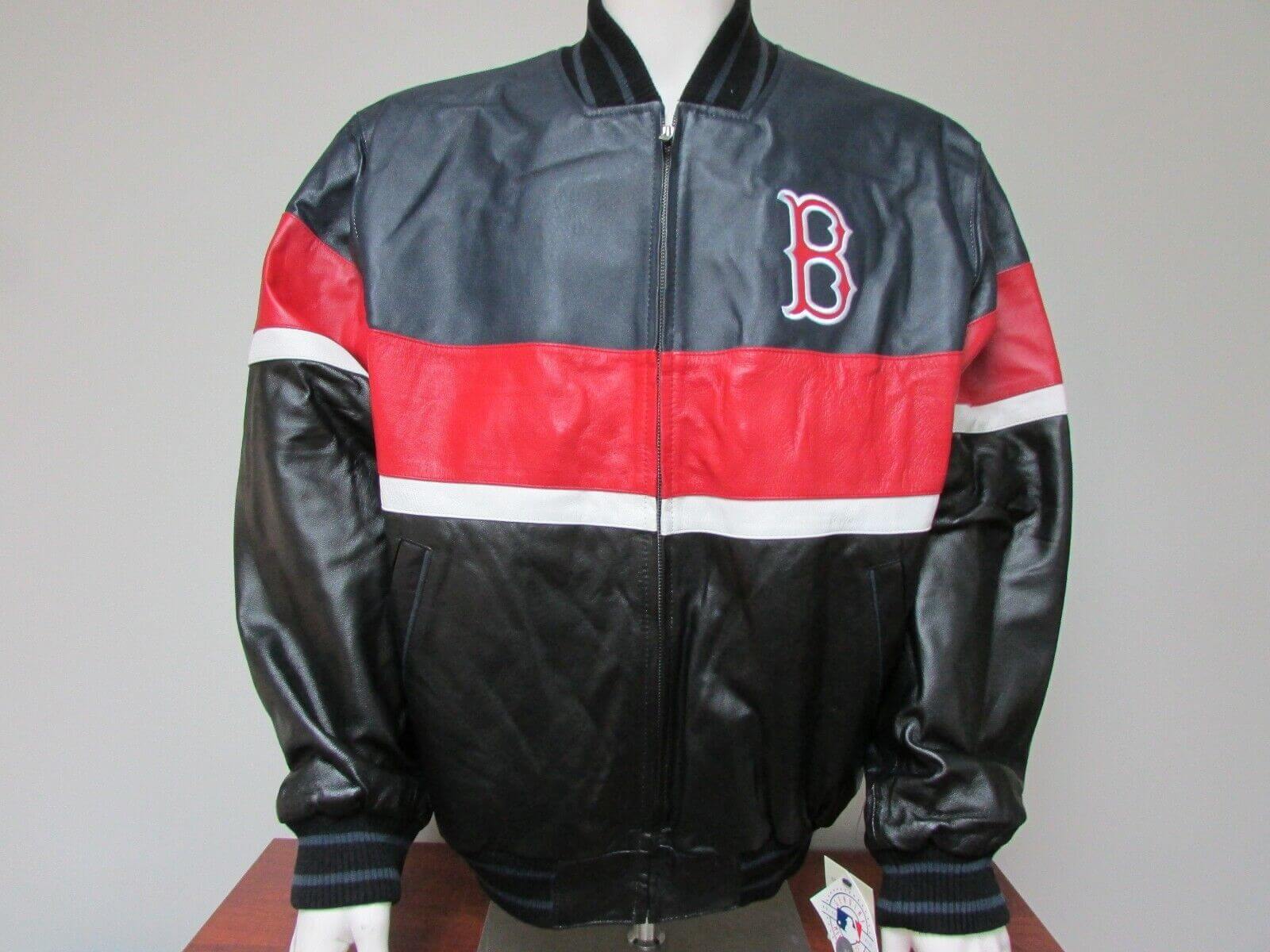 MLB Team Boston Red Sox Leather Jacket (1) MLB Team Boston Red Sox Leather Jacket
