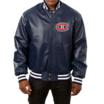 Montreal Canadiens Navy NHL Leather Jacket