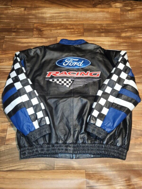 NASCAR Ford Racing Black Leather Jacket