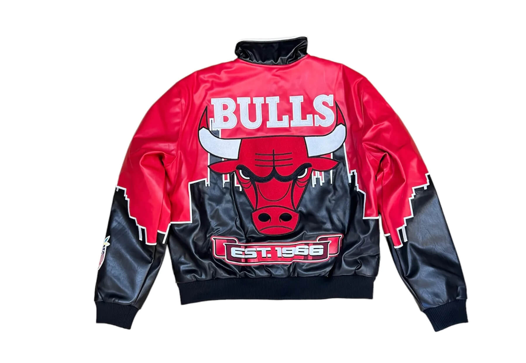 Chicago Bulls Full Leather Jacket - Red Large