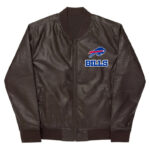NFL Buffalo Bills Brown Leather Varsity Jacket