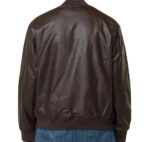 NFL Detroit Lions Brown Leather Varsity Jacket