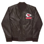 NFL Kansas City Chiefs Brown Leather Varsity Jacket