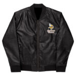 NFL Minnesota Vikings Black Leather Varsity Jacket