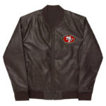 NFL San Francisco 49ers Brown Leather Varsity Jacket