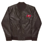 NFL Tampa Bay Buccaneers Brown Leather Varsity Jacket
