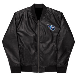 NFL Tennessee Titans Black Leather Varsity Jacket