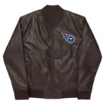 NFL Tennessee Titans Brown Leather Varsity Jacket