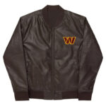 NFL Washington Commanders Leather Varsity Jacket