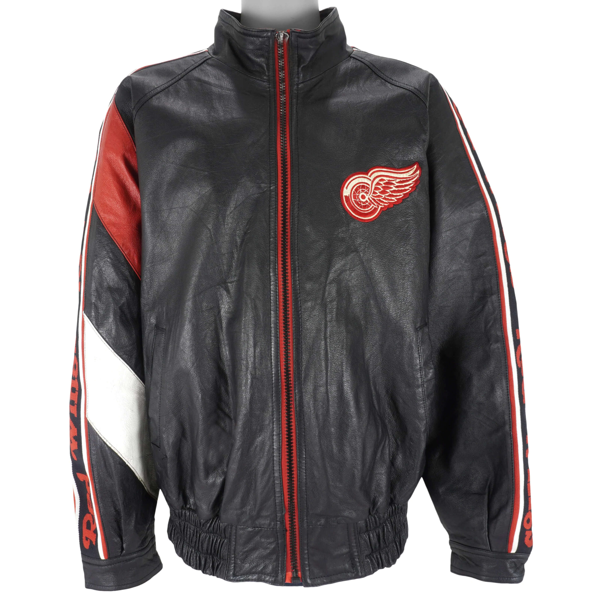 NHL Pro Player Detroit Red Wings Leather Jacket (2) NHL Pro Player Detroit Red Wings Leather Jacket