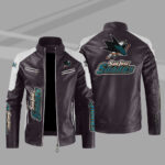 San Jose Sharks Block Maroon White Leather Jacket