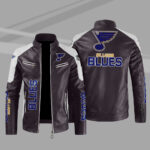 St Louis Blues Block White Black NHL Leather Jacket